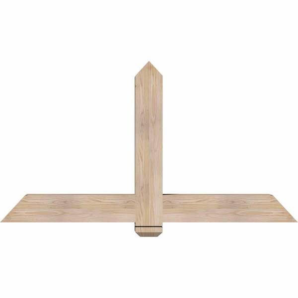 Ekena Millwork Eugene Smooth Timber Gable Bracket, Douglas Fir, 60"W x 32"H x 5 1/2"D x 5 1/2"F, 13/12 Pitch GBW060X32X0606EUG00SDF - main